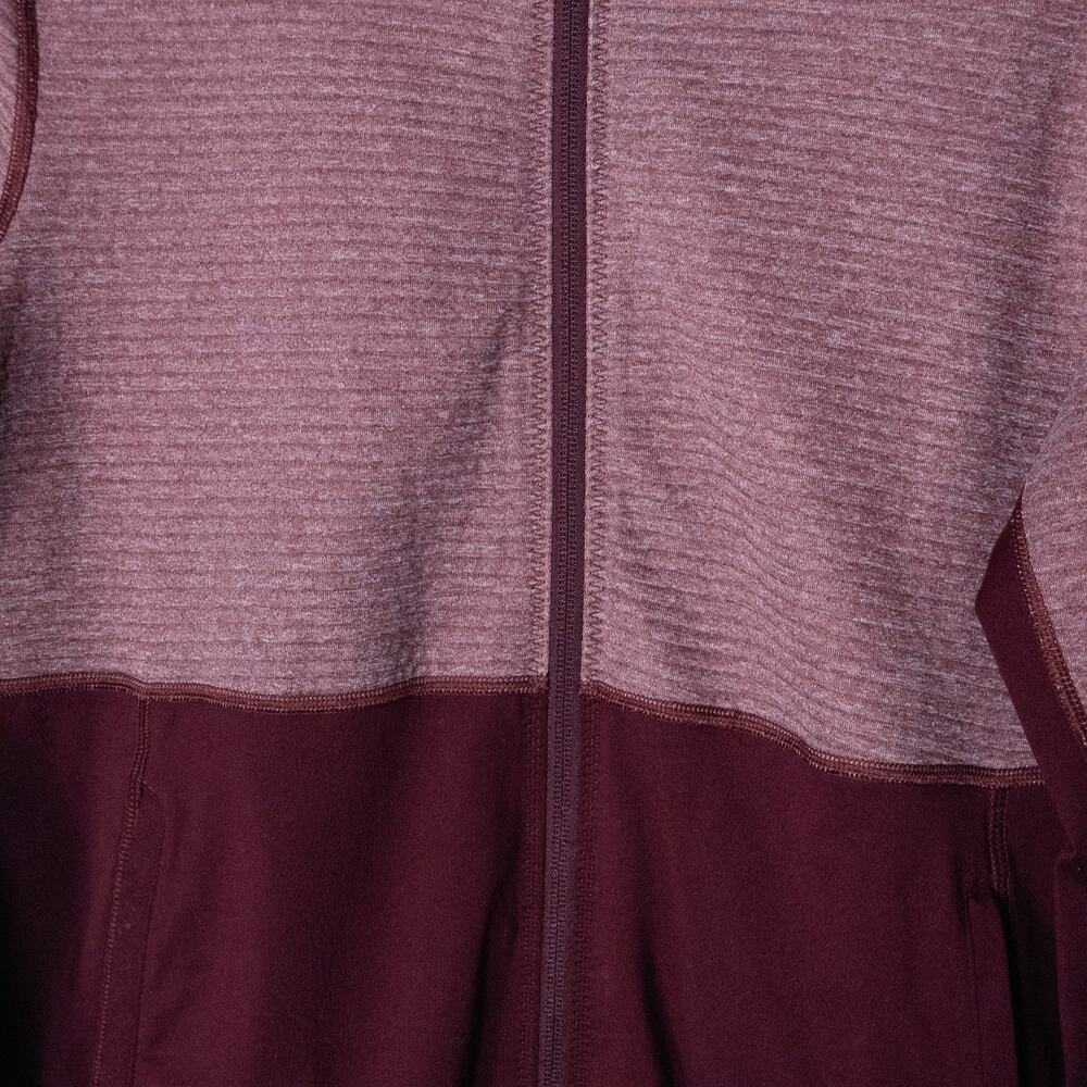 Adidas Colorblock Zip Jacket Burgundy Size L Retro Athleisure Sporty - Picture 4 of 7